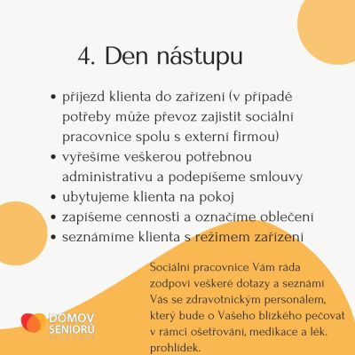 Jak probíhá nástup do Domova seniorů Vysočany?