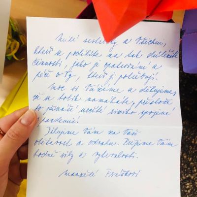 Poděkování za dopisy rodině Polákových